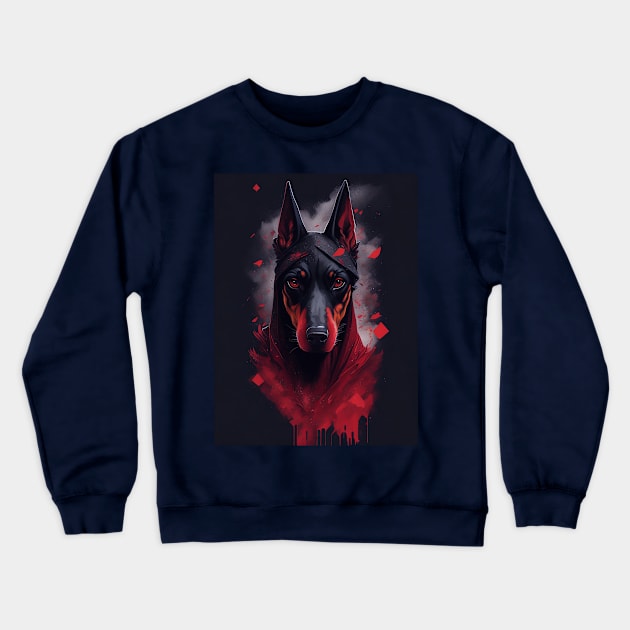 Evil Ninja Dobermann Crewneck Sweatshirt by AySelin